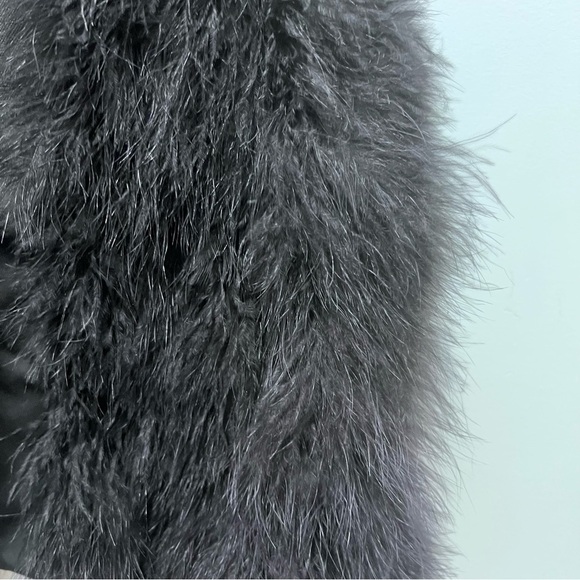Club Monaco Black Marabou Feather Vest Size Small - Picture 6 of 16